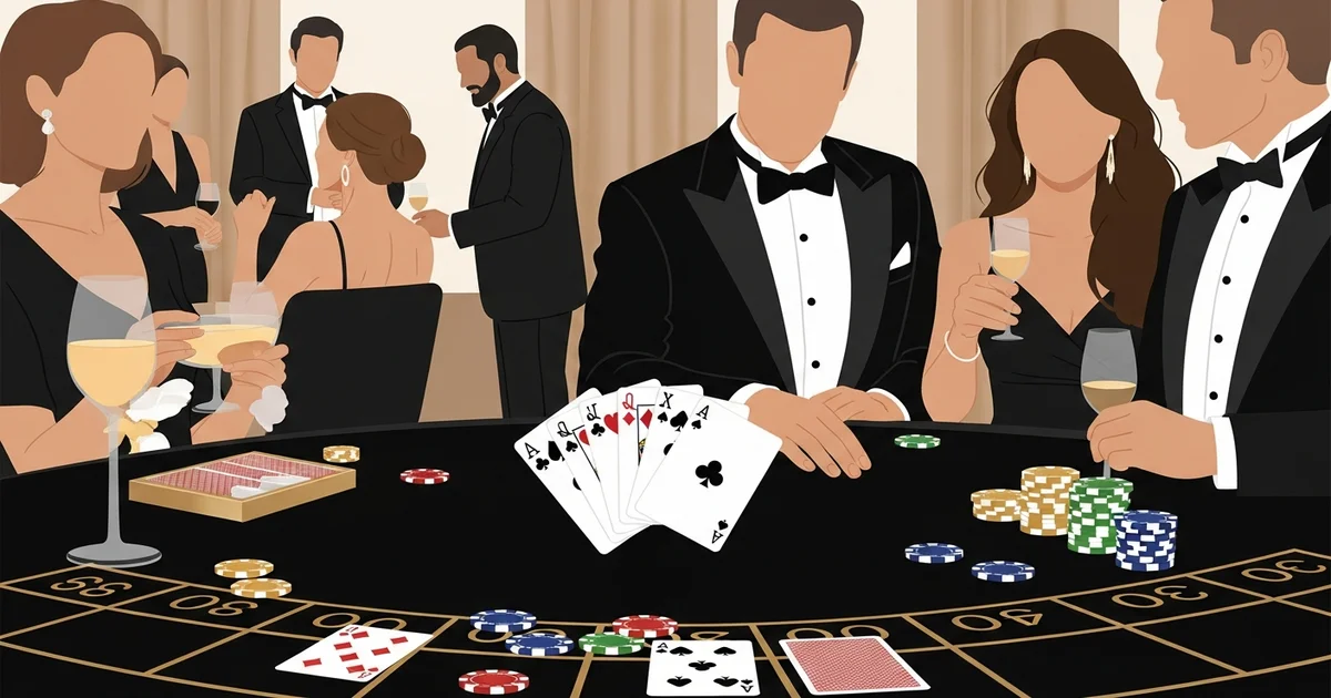 Casino-temafest: Poker, blackjack og elegant fest