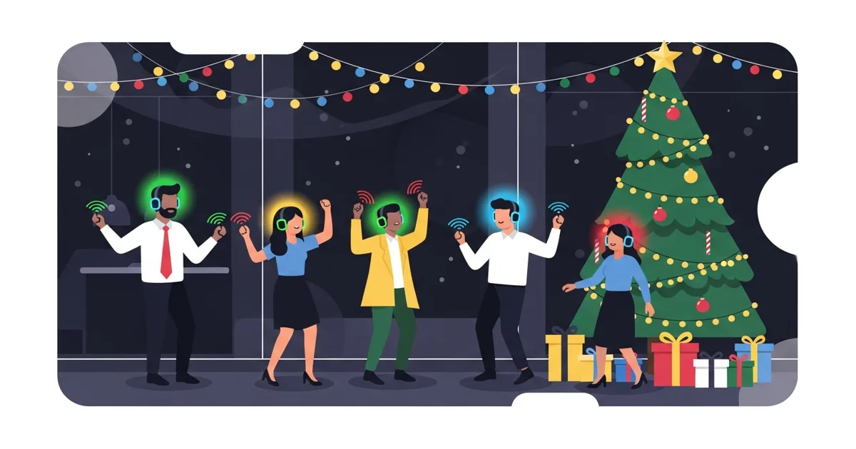 Silent disco julebord: leie headset til hele bedriften