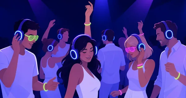 Black light party: UV-lys, glow-effekter og musikk